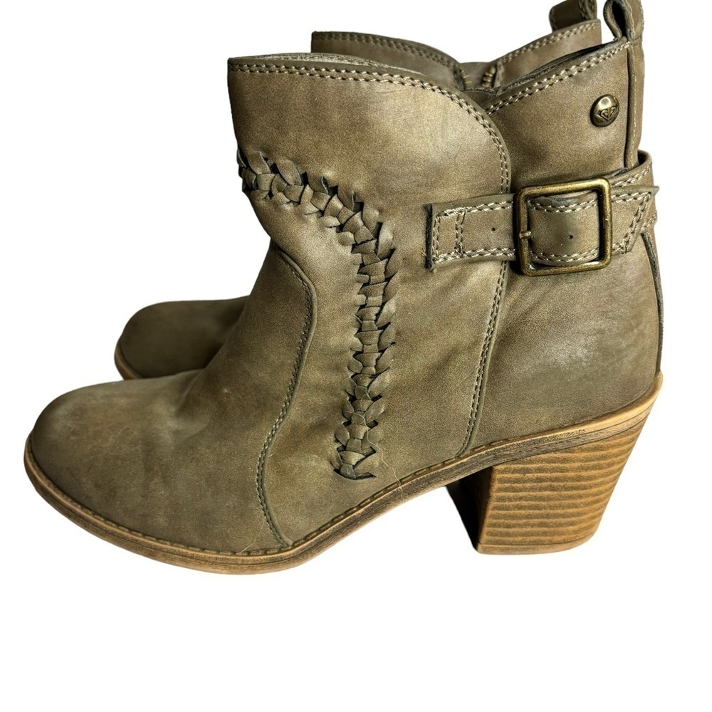Roxy Brown Tan Faux Leather Women’s 6.5 “Tawny” Buckle Side Zip Ankle Boots - Picture 7 of 7